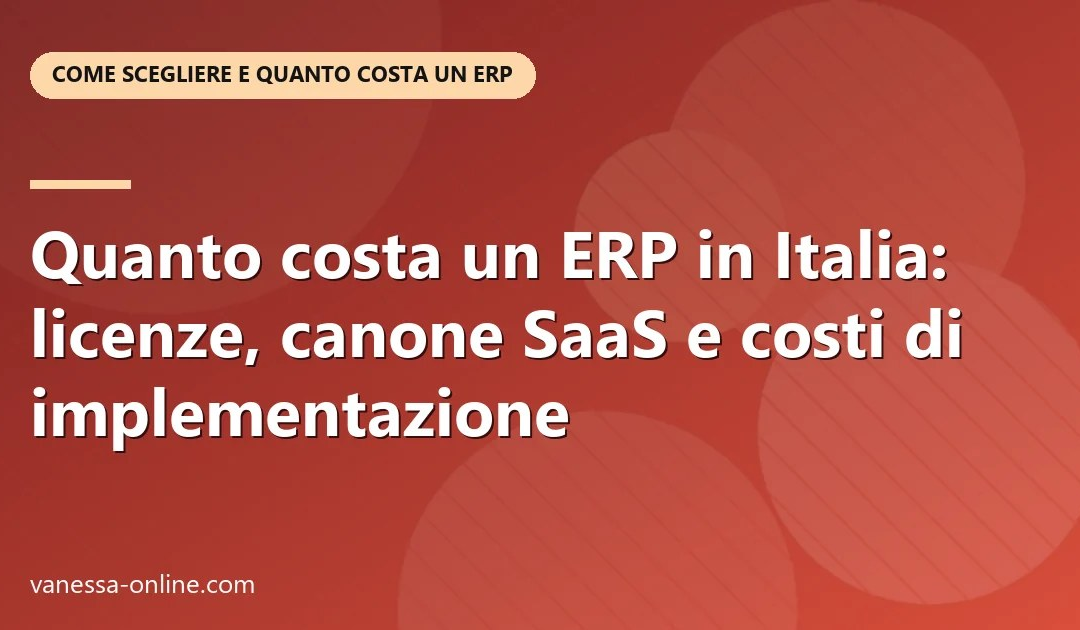 Quanto costa un ERP in Italia: licenze, canone SaaS e costi di implementazione